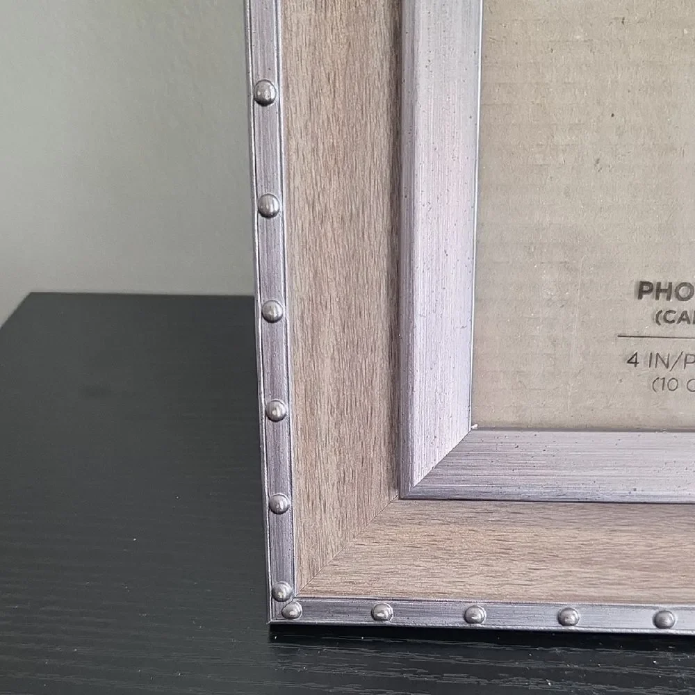 Silver and Brown Studded Photo Frame